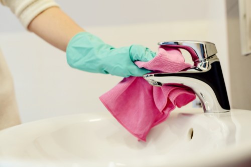 Detailed bathroom and floor cleaning during a South Kensington move out clean
