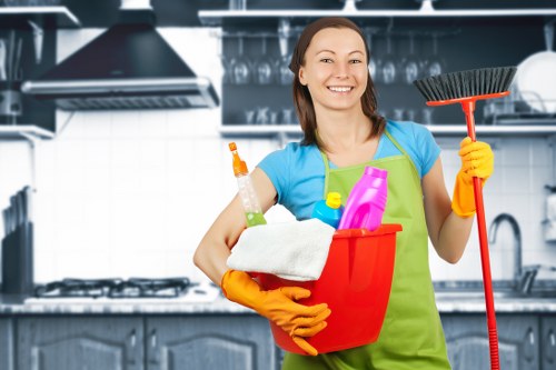 Local cleaning team working in a South Kensington apartment