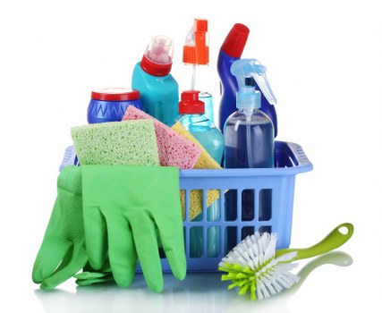 Technician treating upholstery stains with care